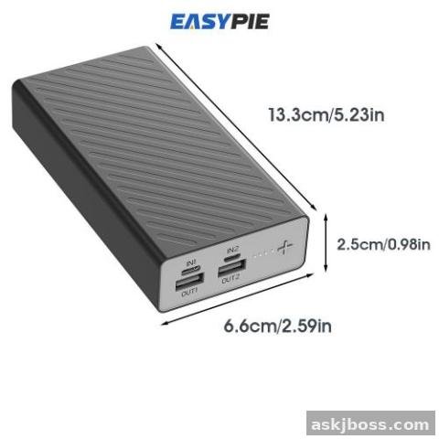 Photo: EASYPIE 20000mAh Ultra Slim Power Bank Fast Charging & Dual USB Ports Portable Charger for Mobile Phone