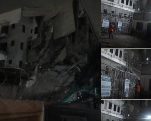 Photo: One injured as five-storey building partially collapses in Abuja