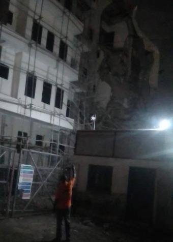 Photo: One injured as five-storey building partially collapses in Abuja