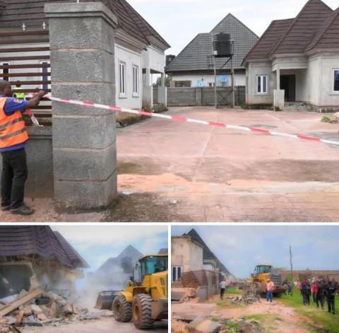Photo: Edo govt demolishes building belonging to ritualist